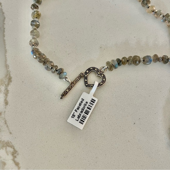 One of a kind Faceted Labradorite beaded necklace 18” in length. - Picture 9 of 9